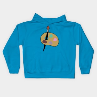 Paint Brush with Paint Palette Kids Hoodie